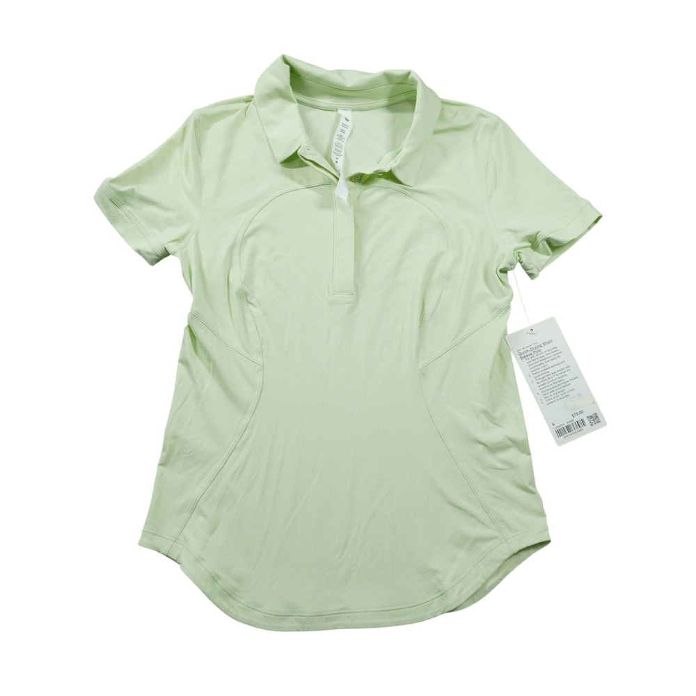 Lululemon NEW Women's Size 4 Quick Drying Short Sleeve Polo Kohlrabi Green Golf